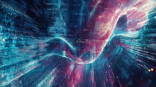 Sweeping Digital Visuals of Connectivity and Technology in Motion