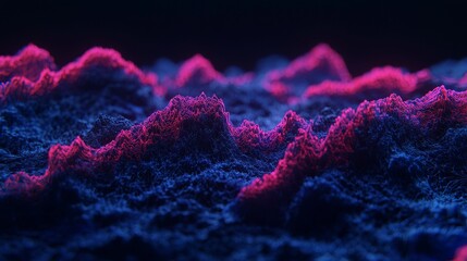 Poster - Tech Infused Abstract Landscape with Vibrant Colorful Patterns and Depth