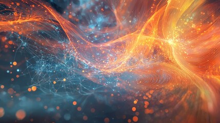 Poster - Translucent Connections Soaring Through Abstract Waves of Colorful Light