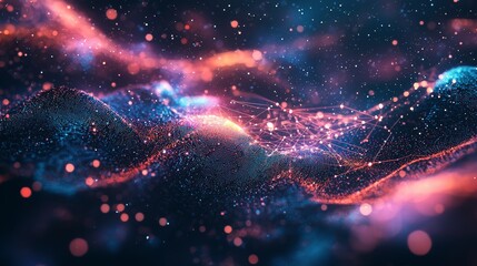 Poster - Vibrant Digital Visualization of Dimensional Shapes and Colorful Patterns