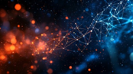 Poster - Vibrant Dimensional Shapes Representing Digital Connectivity and Innovation
