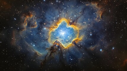 Aufkleber - Dramatic cosmic explosion creating a vibrant ethereal nebula galaxy against a starry space background  Intriguing digital artwork showcasing the wonder and mystery of the universe