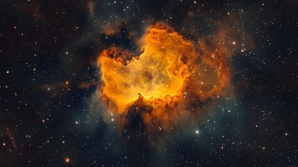 Poster - Dramatic cosmic explosion in a vibrant  colorful interstellar nebula against a starry sky  with majestic stellar remnants and fiery celestial energies of plasma  fusion  and luminous radiation