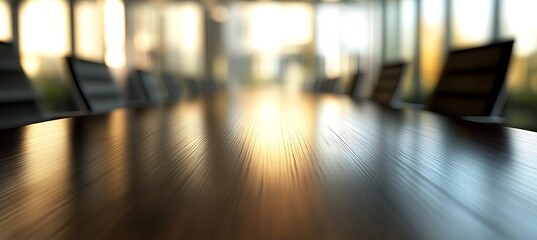 Poster - A sophisticated business environment with a focus on a clean desk and ample space for text 