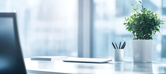 Poster - A sophisticated business environment with a focus on a clean desk