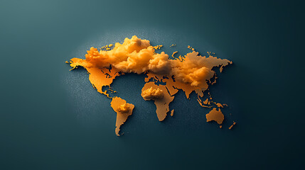 Poster - Digital rainfall map illustrating weather fronts across the globe interactive visualization modern design global environment aerial view weather concepts