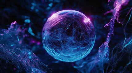 abstract sphere of light and energy