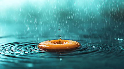 Poster - Fluid weather visualization captivating water ripple effects serene environment close-up viewpoint artistic concept