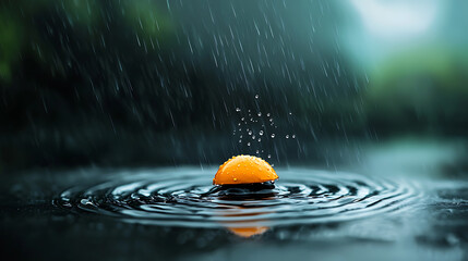 Poster - Rippling raindrops create fluid weather visualization natural setting photography soft focus abstract concept