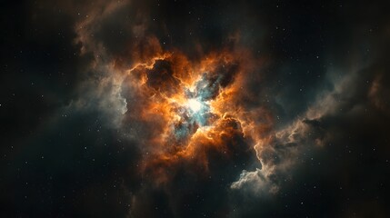 Aufkleber - Mesmerizing cosmic explosion in a dramatic and captivating galactic nebula  Intense energy and fiery bursts create a visually stunning and celestial scene