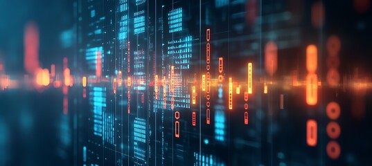 Poster - An abstract business concept with data elements