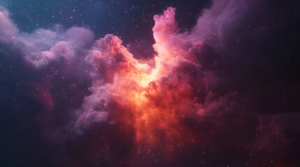 Aufkleber - Stunning and Vibrant Cosmic Explosion in Starry Night Sky with Dramatic Glowing Multicolored Clouds and Celestial Energy  Abstract Astronomy and Astrophysics Background