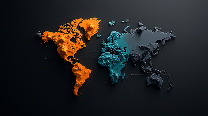 Poster - Analyzing rainfall data across the globe a colorful map representation of precipitation patterns digital visualization modern design aerial perspective