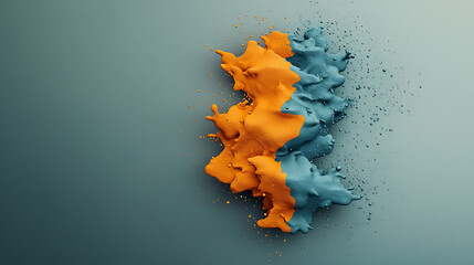Poster - Dynamic rainfall data visualization abstract environment cool and warm color blends artistic exploration captivating viewpoint for enhanced engagement