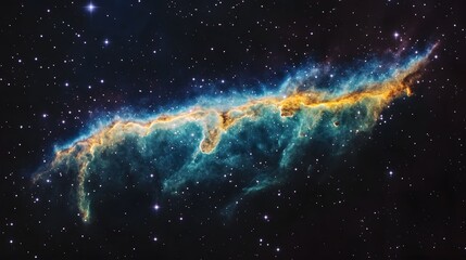 Aufkleber - Stunning image of a mesmerizing cosmic explosion showcasing the vibrant hues and dynamic energies of a magnificent nebula deep in the enigmatic expanse of space
