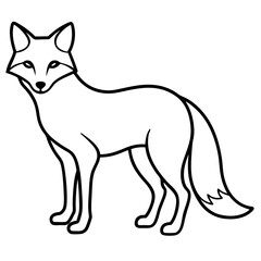 Wall Mural - Single-Line Fox Vector Illustration