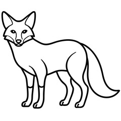 Wall Mural - Single-Line Fox Vector Illustration