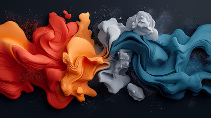 Poster - Dynamic artistic rainfall map illustrating fluid patterns in vibrant colors abstract art environment creative perspective for enhanced visual experience
