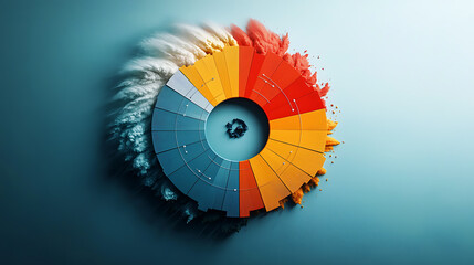 Poster - Dynamic visualization of hurricane patterns coastal areas infographic digital art aerial view climate analysis