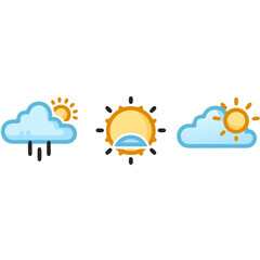 weather icons set icon vector