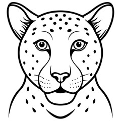 Wall Mural - Sleek Cheetah Head Contour Vector Design