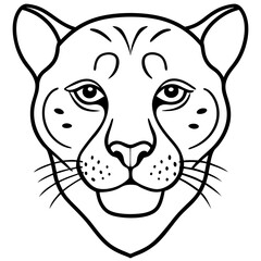 Wall Mural - Sleek Cheetah Head Contour Vector Design