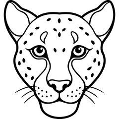 Wall Mural - Sleek Cheetah Head Contour Vector Design