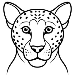 Wall Mural - Sleek Cheetah Head Contour Vector Design