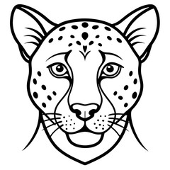 Wall Mural - Sleek Cheetah Head Contour Vector Design