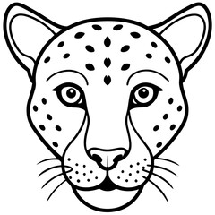 Wall Mural - Sleek Cheetah Head Contour Vector Design