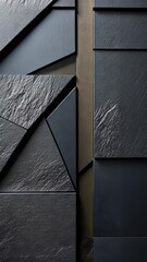 Aufkleber - Geometric 3d Abstract background interlocking dark gray rhombuses and hexagons forming contemporary minimalist pattern design.  video vertical
