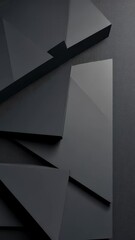 Aufkleber - Geometric 3d Abstract background interlocking dark gray rhombuses and hexagons forming contemporary minimalist pattern design.  video vertical