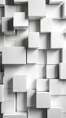 Aufkleber - Geometric background white cubes extruding from textured wall, forming minimalist architectural pattern with contemporary design potential.  video vertical