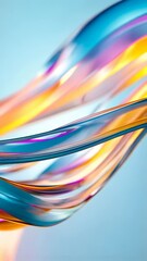 Aufkleber - Pastel colors merging softly holographic, swirling together in fluid abstract pattern background, generating dynamic visual harmony with gentle gradient movement.  video vertical