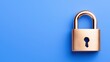 © VANATSANUN - A close-up of a golden padlock on a blue background, symbolizing security and protection of valuable information.