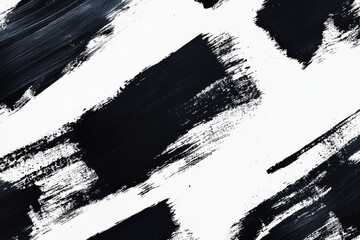 Poster - Dynamic black brush strokes create a striking abstract composition against a bright white background