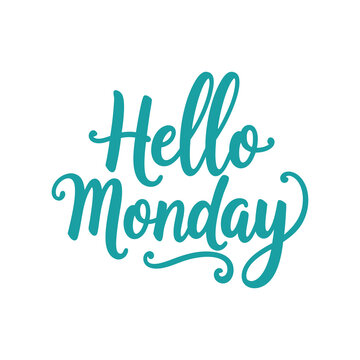 An eye catching typography design of Hello Monday on white background  