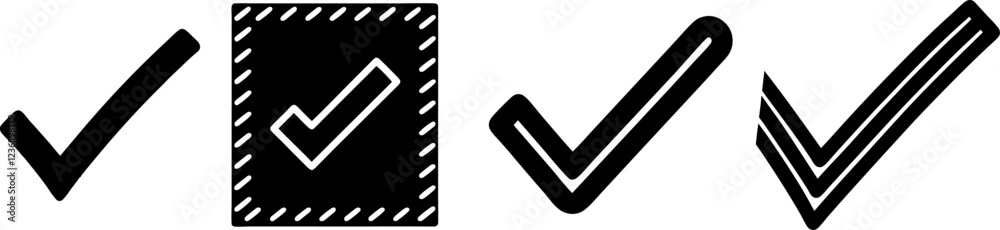 check mark icon set, Tick symbol vector illustration isolated on ...