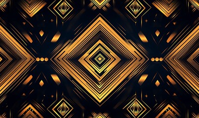 Poster - Abstract gold and black geometric pattern.