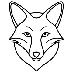 Wall Mural - Sleek One-Line Fox Head Vector Illustration