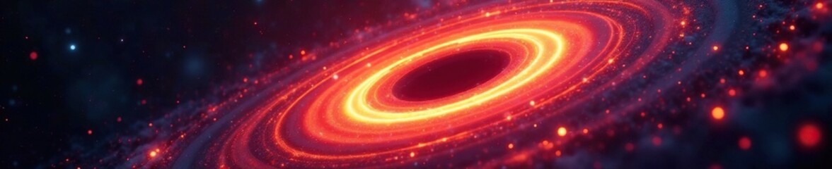 Wall Mural - a black hole's accretion disk glowing with hot gas, plasma, space, cosmos