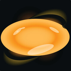 Aufkleber - Orange oval shape emitting light on a dark background with light trails, suitable for technology or abstract concepts