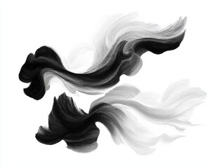 Poster - Dynamic ink flow of abstract chinese brush art modern aesthetic swirling wind patterns creative environment
