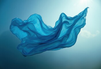 Poster - Blue Cloth Flying in the Sky