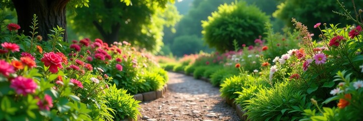 Wall Mural - Lush vegetation and flowers in Jard?n Bot?nico, garden, botanical garden