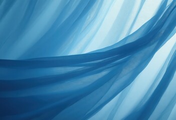 Aufkleber - Blue Silky Fabric with Wavy Patterns and Textures