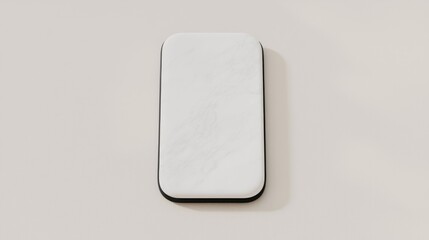 Wall Mural - White phone mockup on beige background