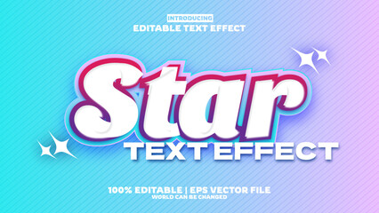 Poster - Star new editable text effect in modern trend style