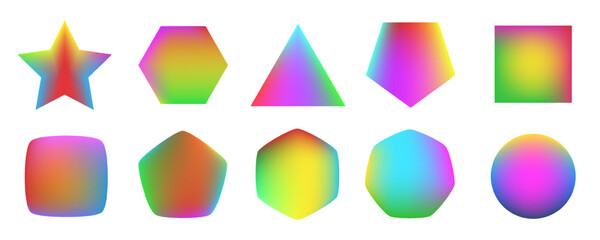 Poster - Colorful liquid blurred gradient shapes collection