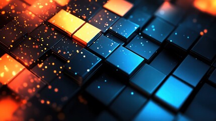 Abstract glowing cube technology background